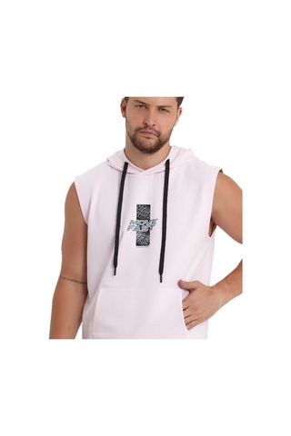 Adams Erkek Kapüşonlu Kanguru Cepli Kolsuz Sweatshirt 001