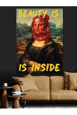 Ahşap Tablo Mona Lisa Grafiti Sanatı