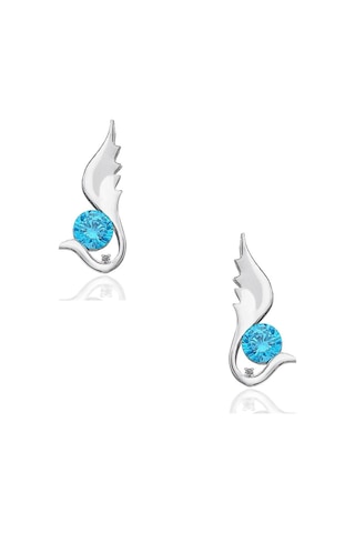 Chavin Topaz Melek Kanadı 0.02 Carat Gümüş Küpe Ey48 Beyaz
