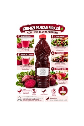 Kırmızı Pancar Sirkesi 1 Lt.