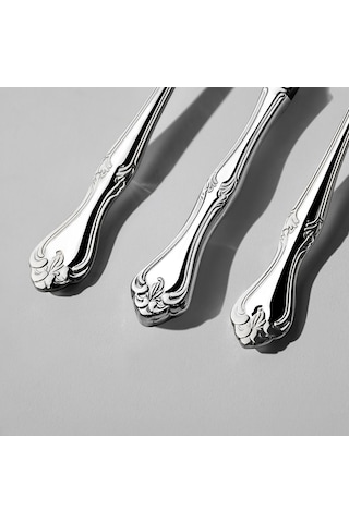 Nehir Lalezar Sade 12 Kişilik 72 Parça Kutulu Çatal Kaşık Bıçak Takımı Gümüş