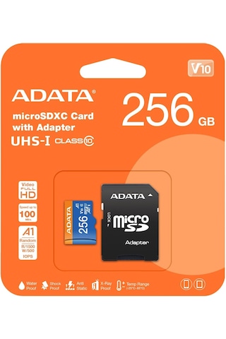 Adata 256gb Premier Microsdxc Card With Adapter Uhs-ı Class10 V10 Hafıza Kartı