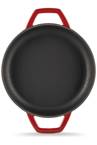 Hosse 22 Cm Döküm Çift Kulplu Sahan Kırmızı