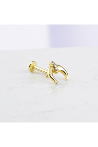 Glorria Altın Hilal Tragus Piercing Altın