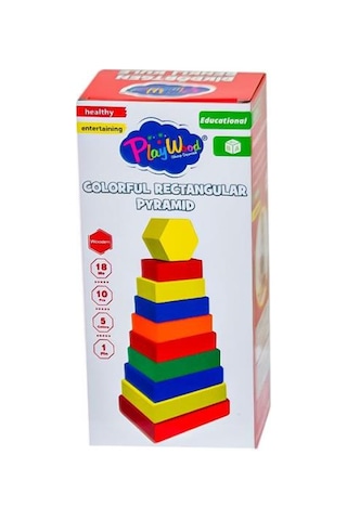 Ony-393 Ahşap Dikdörtgen Renkli Kule - Onyıl Oyuncak