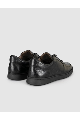 Cabani Siyah Hakiki Deri Erkek Sneaker Ayakkabı