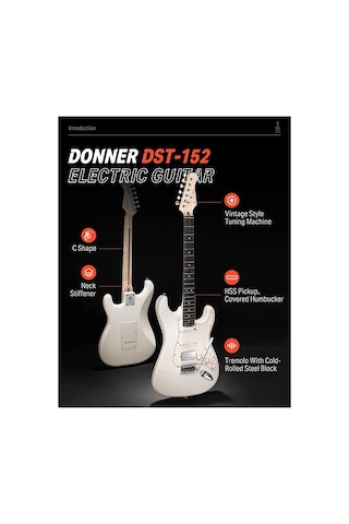 Donner Dst-152 Full-size St Elektro Gitar Seti Beyaz 104182560203