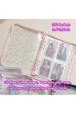Tr Kpop Fotoğraf Kartı Klasörü 6 Çıkartma Sayfası Ve 50 Parlayan Koruyucu Kart Kılıflı Kpop Fotoğraf Kartı T