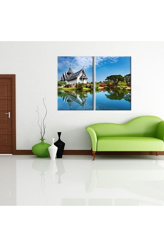 Şato Ve Doğa Kanvas Tablo 100x90cm