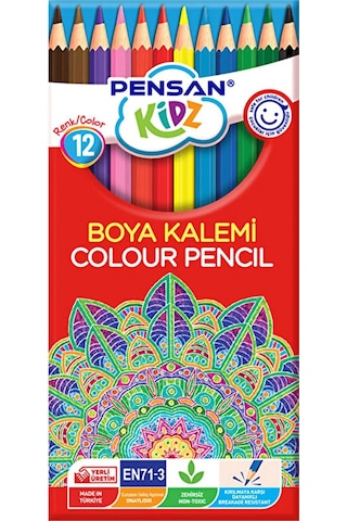 Pensan 12 Renk Tam Boy Kuru Boya 12'li