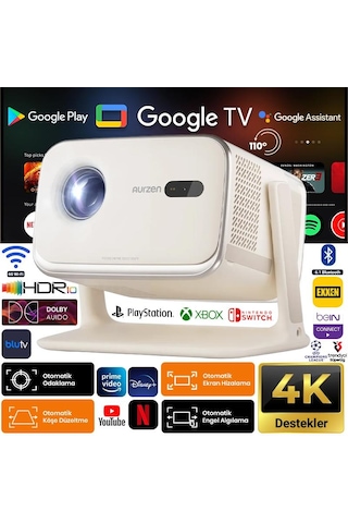 Vankyo Aurzen Boom Mini Android Google TV 4K Destekli Projeksiyon Cihazı