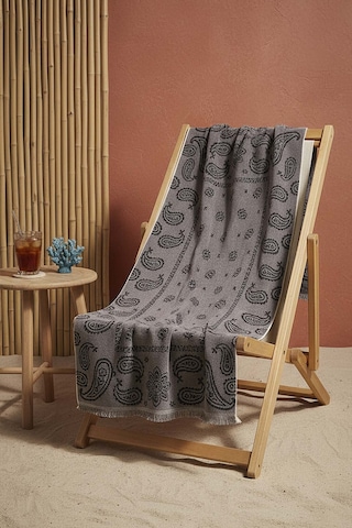 Antrasit Retro %100 Pamuklu Plaj Havlusu 70x140 Cm