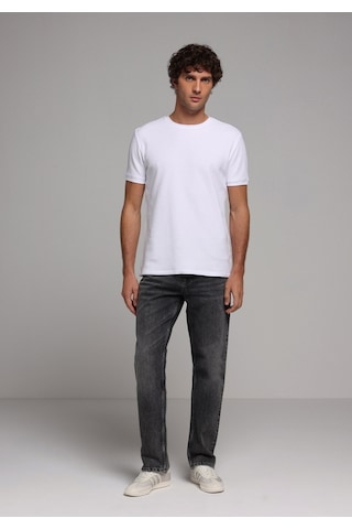 Colin's Colins Regular Fit Yuvarlak Yaka Jakarlı Erkek Beyaz Kısa Kol Tişört Cl1077331 Q1.v2 Wht