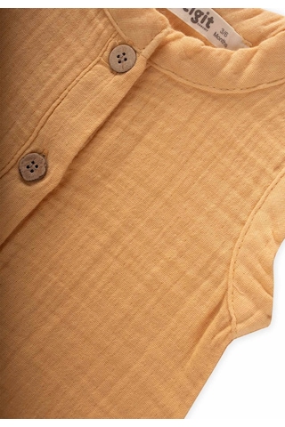 Cigit Organik Cepli Tulum 0-3 Yaş Pastel Sarı Pastel Sarı Çok Renkli