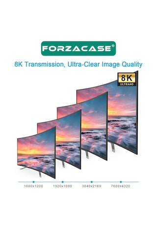 Forzacase FC894 Type-C to DP Kablo 8K 60hz / 4K 120hz Görüntü Aktarıcı Kablo 2 MT