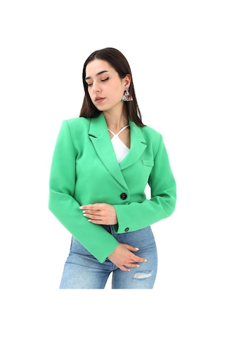 Crop Blazer Kısa Ceket - Yeşil-yeşil Yeşil