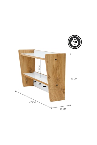 Ahşap Askılık Raf ve Kitaplık Raf Eğitici Montessori Raf 2li Kahverengi