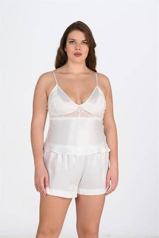 Primoda Aria's Closet Büyük Beden Ekru Şort Takımı Ekru