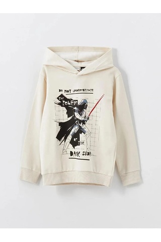 Kapüşonlu Starwars Çocuk Sweatshirt Krem