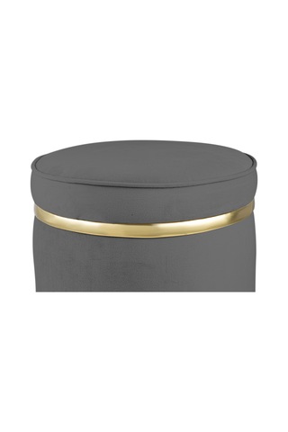 Zerafet Gold Kaplama Luxery Puf- Gri Babyface Kumaş Pofuduk Oturma Pufu&makyaj Pufu&bench