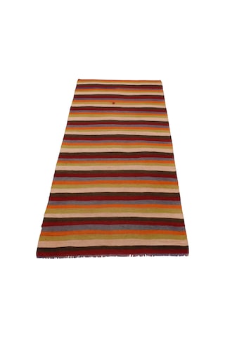 Zehra Abla Halı El Dokuma Benzersiz Görkemli Çizgili Sivas Yolluk Yün Kilim 7173 Çok Renkli