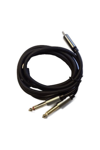 Type-c To 2x 6.35 Mm Çivi Jak Ses Kablosu 1.5 Metre Telefon Bilgisayar Mikser Amfi Dönüştürücü Kablo Siyah