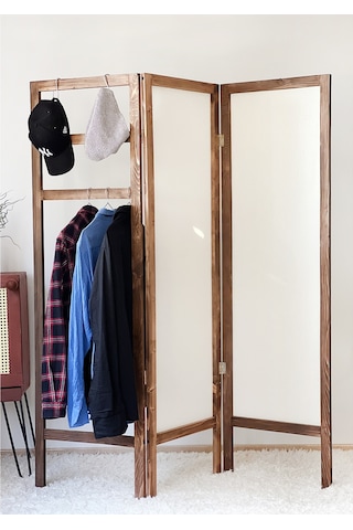 Askılık Paravan Ahşap   Elbise Askısı Kumaş Seperatör 5215