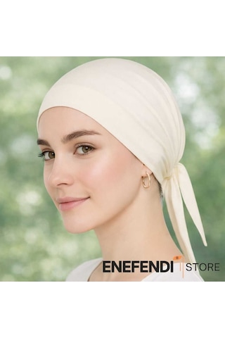 Nf Nd Enefendi Silikonlu Düz Bone Kaymayan Tesettür Hijab İç Bone Dikişsiz Krem Rahat Ve Şık Kullanım Krem
