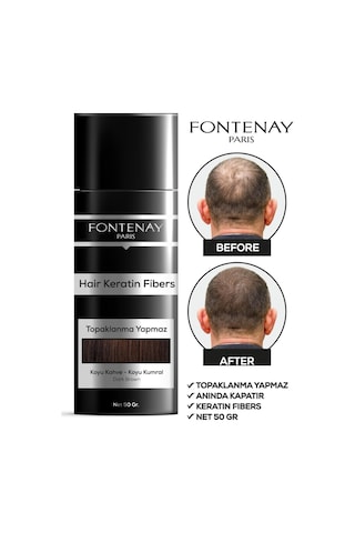 Fontenay Saç Dolgunlaştırıcı Keratin Fibers Koyu Kahve Topik Saç Tozu 50gr + Saç Spreyi 400ml 2'li Set 2 39000740