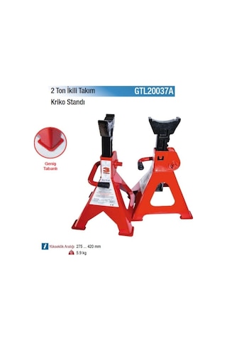 Gar Tool 3 Ton Araç Altı Sehpa İkili Set Gtl20038a