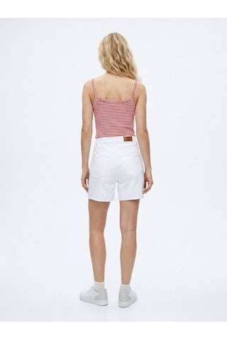 LTB Lızzıe Regular Fit Yüksek Bel Beyaz Jean Şort