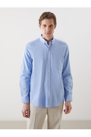 Lcwaıkıkı Classic Mavi Regular Fit Uzun Kollu Oxford Erkek Gömlek