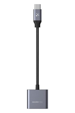 Amazingthing Thunder Pro 2in1 Type-c To 3.5mm Hi-fi Aux Çevirici Ses Adaptörü Gri