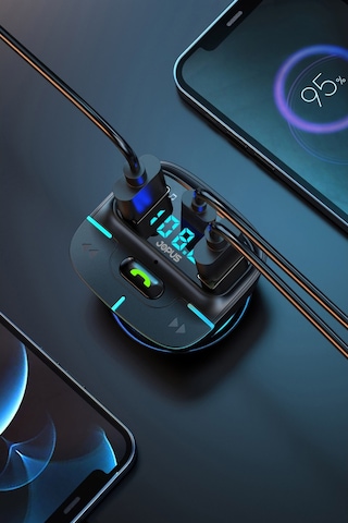 Araç Fm Mp3 Transmitter Bluetooth Araç Kiti Usb Type-c Hızlı Şarj Çıkışlı Çakmaklık Şarj Aleti