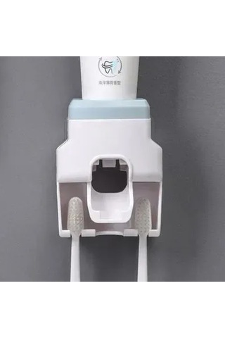 Singree Otomatik Macun Sıkıcı İle Fırça Tutucu - Sağlıklı, Pratik Ve Çevre Dost Banyo Aksesuarı Mavi
