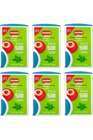 Sweetwell Stevia Tablet Tatlandırıcı 500 Tablet x 6 Adet