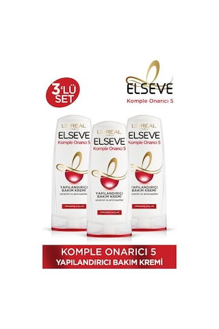 Elseve Komple Onarıcı 5 Yapılandırıcı Bakım Kremi 3 x 390 ML