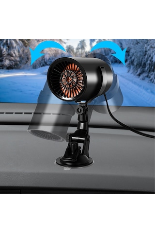 Yunboo 12v Araç Isıtıcı - Hızlı Isı, Buji Soketli, 360 Döner Süngerli Tutucu İle Cam Toz/don Giderici, Soğuk-hot 2-in-1 Fonksiyonlu, Aşırı Isı Korumalı