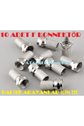 Metal 10 Adet Karasal Uydu Anten Kablo Ucu Konnektör F Jak Uç Metal 10 Adet Karasal Uydu Anten Kablo Ucu Konnektör F Jak Uç