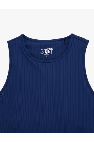 Koton Kolsuz Bisiklet Yaka Slim Fit Crop Sporcu Atleti Lacivert 6sak30055nk Lacivert