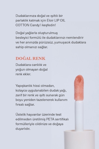 Lip Oil Gloss Cotton Candy Dudak Parlatıcısı Nemlendirici Dudak Yağı Cotton Candy