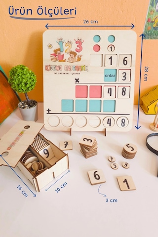İlkokul Matematik + Eğitici Çarpma İşlemi Ahşap Oyuncak Etkinlik Seti + Kolay Öğrenme Çarpım Bultak