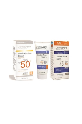 Dermaderm Bitkisel Sivilce Kremi + Güneş Kremi SPF50+