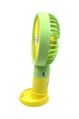 Şarjlı Taşınabilir El Pervanesi Masa Üstü Mini Fan Sarı-yeşil