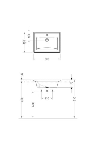 Serel Star 46 x 60 CM Tezgah Etajerli Lavabo 3001T x s110H