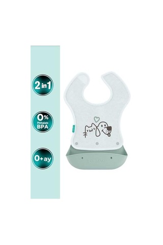 2-in-1 Katlanır Mama Önlüğü / Powder Green Genel