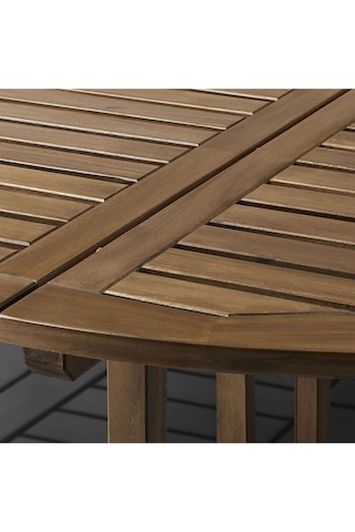 Yemek Masası, Açık Kahverengi, 130 Cm Balkon,teras,bahçe Masa Ahşap Yuvarlak Kahverengi