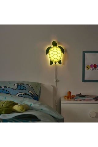 Ikea Blåvıngad Çocuk Duvar Lambası, Yeşil, Led'li