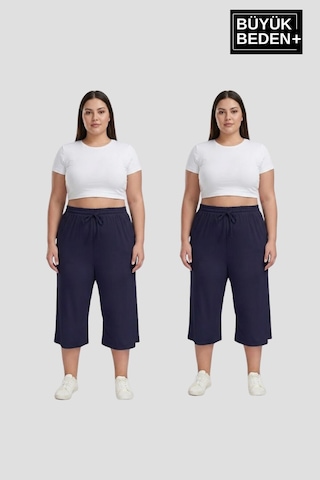 Süperlife Büyük Beden Kadın İkili Set Kapri Şort Rahat Kalıp 3xl-6xl Spr26bsrk591+2 Black-smoked