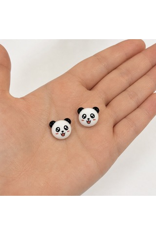 Sevimli Panda Figürlü Çocuk Küpe Renkli Parlak Tasarım Hediye